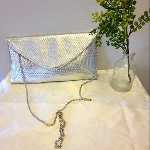 Silver Envelope Evening Clutch
